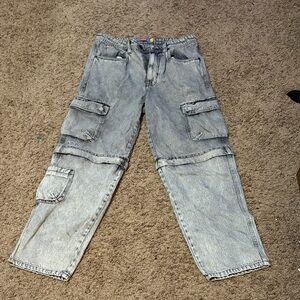 Empyre Men's Light Gray Cargo Jeans